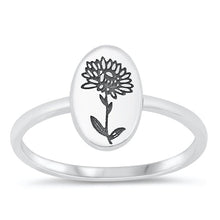Load image into Gallery viewer, Sterling Silver Oxidized 9.5mm Flower Ring