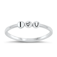 Load image into Gallery viewer, Sterling Silver Oxidized I Love You Ring