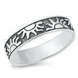 Sterling Silver Oxidized 5mm Sun Ring