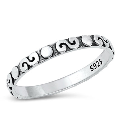 Sterling Silver Oxidized Spirals Ring
