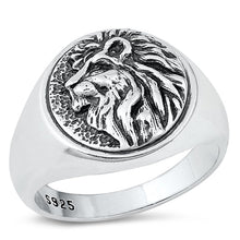 Load image into Gallery viewer, Sterling Silver Oxidized Lion Ring