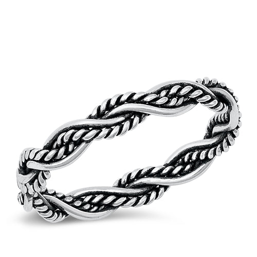 Sterling Silver Oxidized Twist Ring