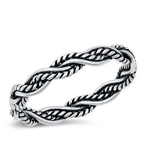 Sterling Silver Oxidized Twist Ring