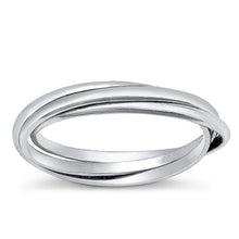 Load image into Gallery viewer, Sterling Silver Polished 3 1.5mm Band Rolling Ring