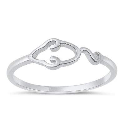 Sterling Silver Rhodium Plated Mouse Ring