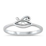 Sterling Silver Oxidized 6.4mm Eye Ring