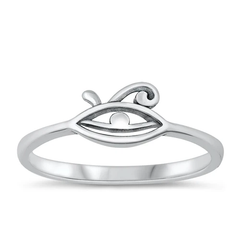 Sterling Silver Oxidized 6.4mm Eye Ring