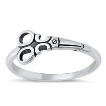 Load image into Gallery viewer, Sterling Silver Oxidized Scissors Ring