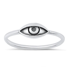 Load image into Gallery viewer, Sterling Silver Oxidized 4.9mm Eye Ring