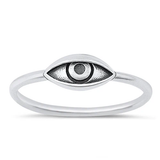 Sterling Silver Oxidized 4.9mm Eye Ring