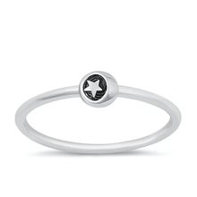 Load image into Gallery viewer, Sterling Silver Oxidized Mini Moon And Star Ring