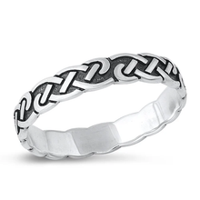 Load image into Gallery viewer, Sterling Silver Oxidized 3.9mm Celtic Ring