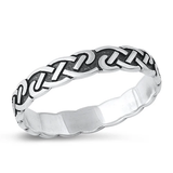 Sterling Silver Oxidized 3.9mm Celtic Ring