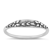 Load image into Gallery viewer, Sterling Silver Oxidized 3.7mm Flower Ring