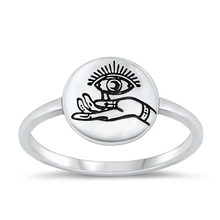 Load image into Gallery viewer, Sterling Silver Oxidized 11.7mm Eye Ring