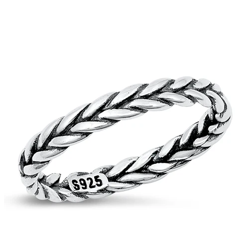 Sterling Silver Oxidized 3.2mm Ring
