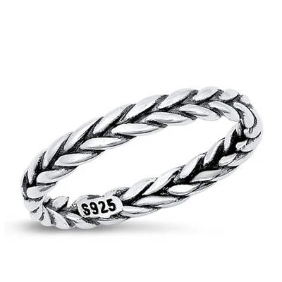 Sterling Silver Oxidized 3.2mm Ring