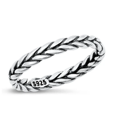 Sterling Silver Oxidized 3.2mm Ring