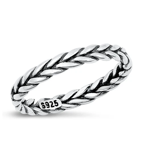 Sterling Silver Oxidized 3.2mm Ring