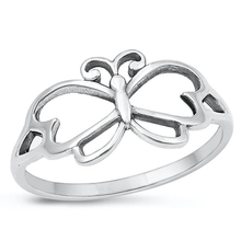 Load image into Gallery viewer, Sterling Silver Oxidized 9.6mm Butterfly Ring