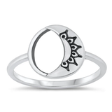 Sterling Silver Oxidized Half Mandala Ring
