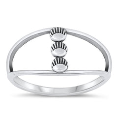Sterling Silver Oxidized Three Circles Ring
