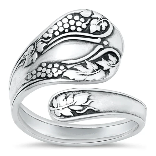 Sterling Silver Oxidized 19mm Spoon Ring