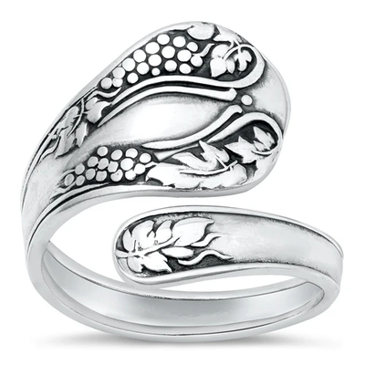 Sterling Silver Oxidized 19mm Spoon Ring