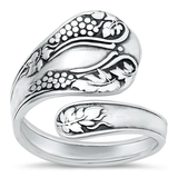 Sterling Silver Oxidized 19mm Spoon Ring