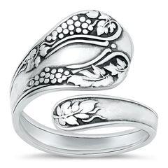 Sterling Silver Oxidized 19mm Spoon Ring