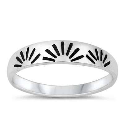 Sterling Silver Oxidized Sunset Ring