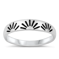 Sterling Silver Oxidized Sunset Ring