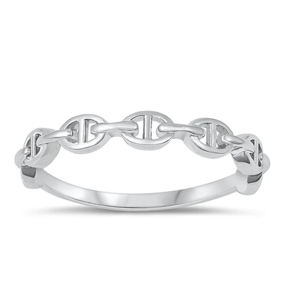Sterling Silver Rhodium Plated 3.5mm Chain Ring