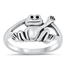 Load image into Gallery viewer, Sterling Silver Oxidized Frog Ring