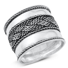 Load image into Gallery viewer, Sterling Silver Oxidized 17mm Bali Ring