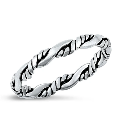 Sterling Silver Oxidized 2.8mm Ring