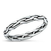 Load image into Gallery viewer, Sterling Silver Oxidized 3.2mm Braid Ring