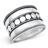 Sterling Silver Oxidized And Polished Bali Ring