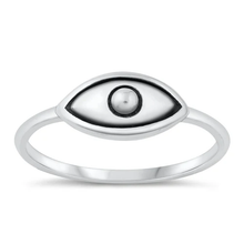 Load image into Gallery viewer, Sterling Silver Oxidized Evil Eye Ring