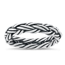 Load image into Gallery viewer, Sterling Silver Oxidized 5.7mm Braid Ring