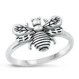 Sterling Silver Oxidized Bee Ring
