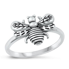 Sterling Silver Oxidized Bee Ring