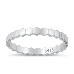 Sterling Silver Rhodium Plated 2.8mm Ring