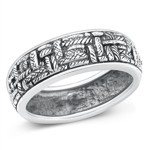 Sterling Silver Oxidized Basket Weave Ring