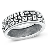 Sterling Silver Oxidized 8.2mm Ring