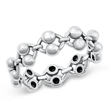 Load image into Gallery viewer, Sterling Silver Oxidized Balls Lock Ring