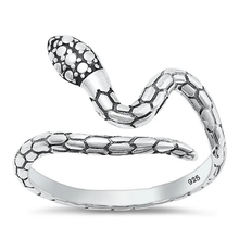 Load image into Gallery viewer, Sterling Silver Oxidized 13mm Snake Ring