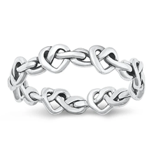 Load image into Gallery viewer, Sterling Silver Oxidized Knotted Hearts Ring