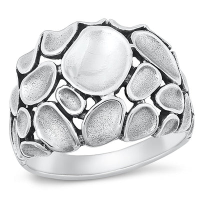 Sterling Silver Oxidized 17.5mm Ring
