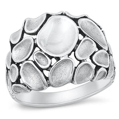 Sterling Silver Oxidized 17.5mm Ring
